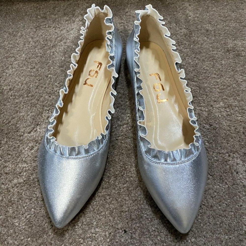 FSJ Women's Slip on Flats Pointy Toe Boat Band